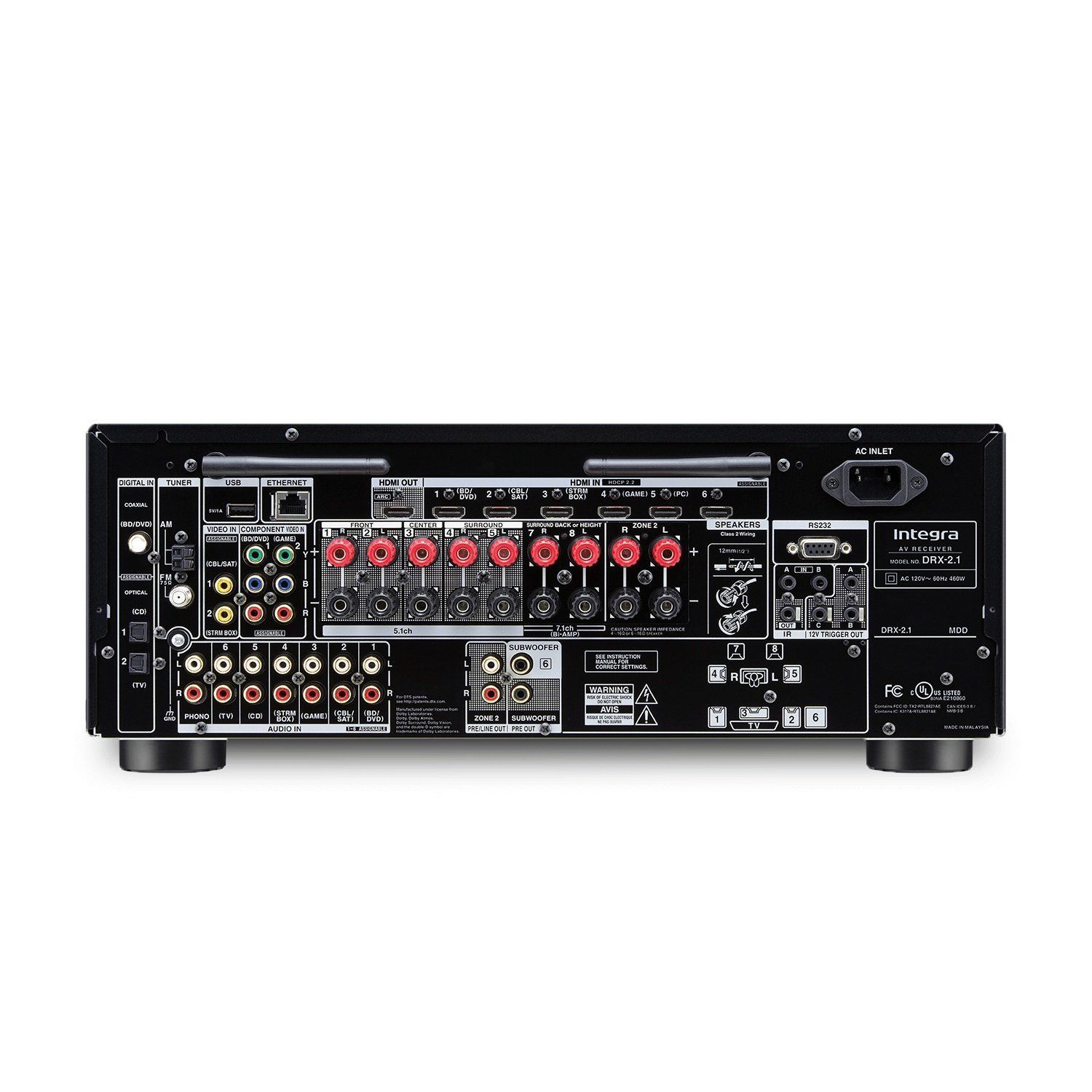Amplificador Integra DRX 2.1 7.2 Canales 4K Network WiFi Dolby Atmos